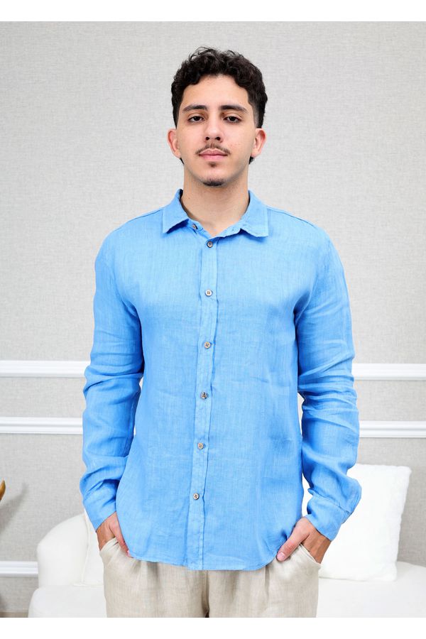 Camisa Masculina Manga Longa Samuel - Linho Italia... - Loja Linho Italiano