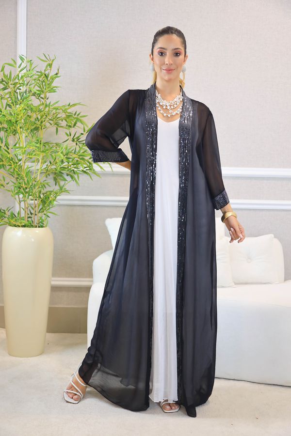 CARDIGAN PAULINA PRETO - Loja Linho Italiano