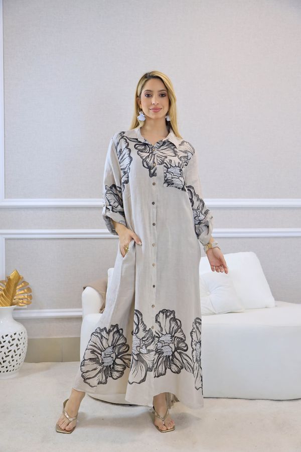 CHEMISE BERENICE BEGE - Loja Linho Italiano