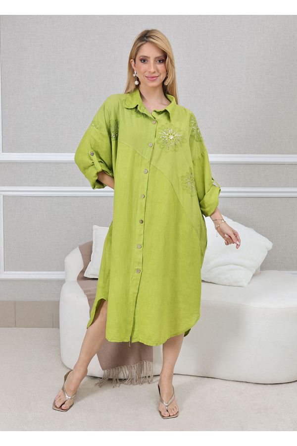 CHEMISE KÁTIA PISTACHE - Loja Linho Italiano