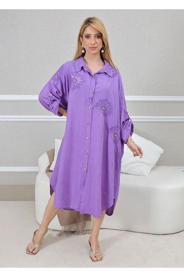 CHEMISE KÁTIA ROXO - Loja Linho Italiano