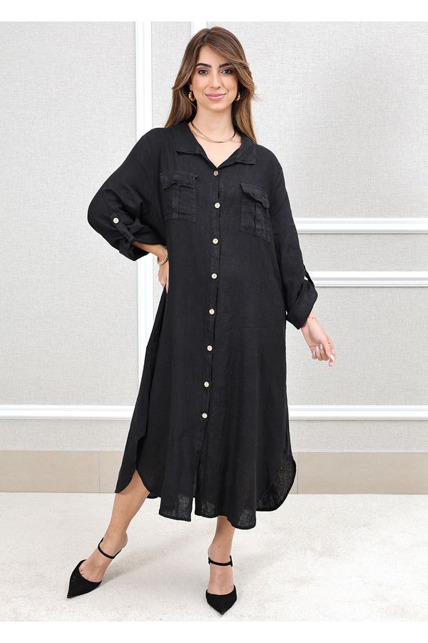 CHEMISE MIRELA PRETO - Loja Linho Italiano