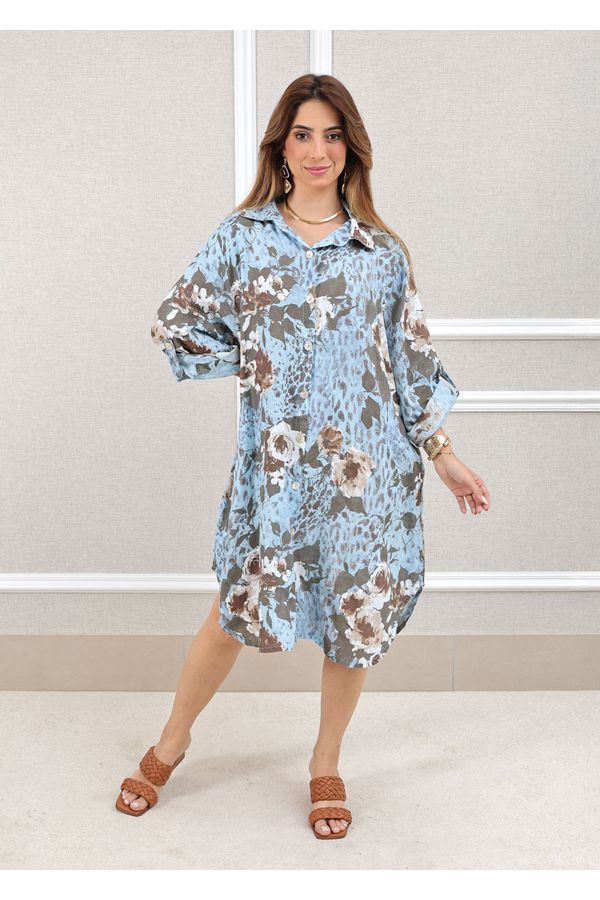 CHEMISE ISADORA AZUL CELESTE - Loja Linho Italiano