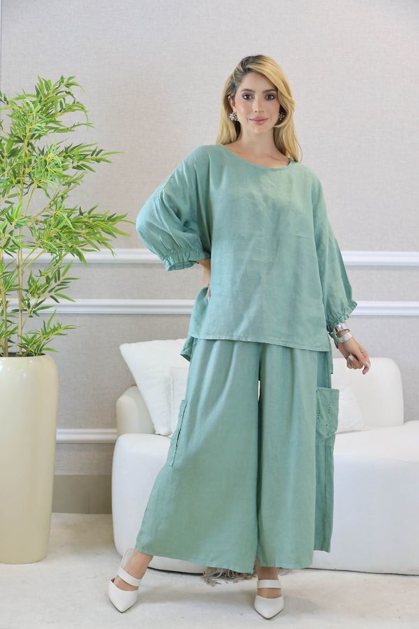 CONJUNTO NYRA MENTA - Loja Linho Italiano