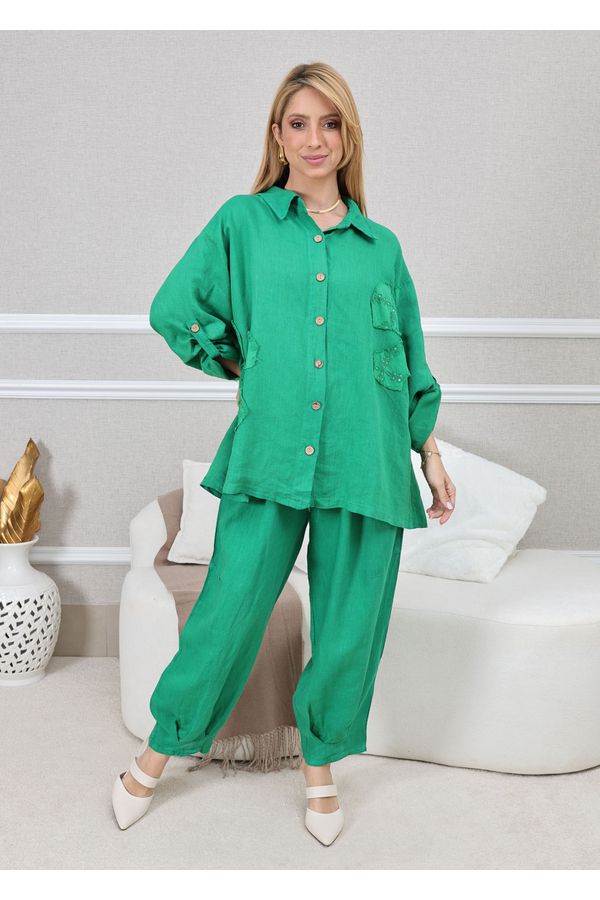 CONJUNTO LAINE VERDE GUCCI - Loja Linho Italiano