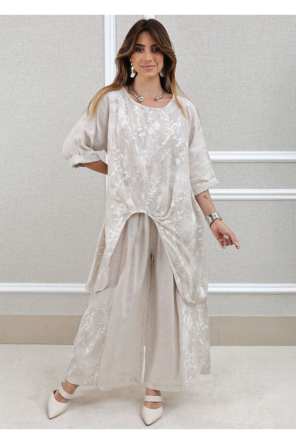 CONJUNTO ALINE BEGE - Loja Linho Italiano