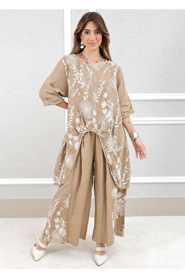 CONJUNTO ALINE CARAMELO - Loja Linho Italiano