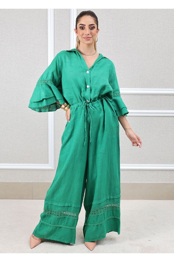 MACACÃO ALISSA VERDE GUCCI - Loja Linho Italiano