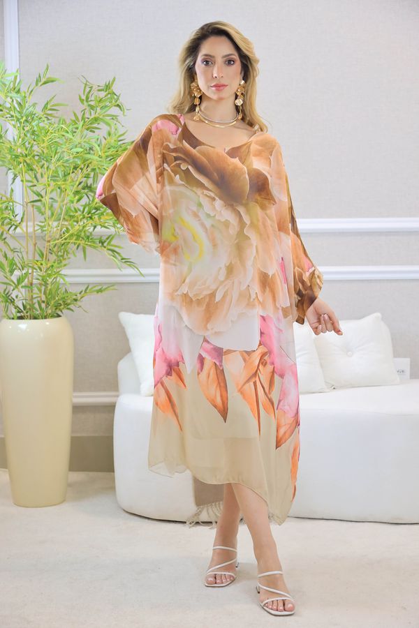 KAFTAN STELLA SEDA BEGE - Loja Linho Italiano