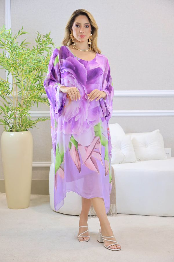 KAFTAN STELLA SEDA LILAS - Loja Linho Italiano