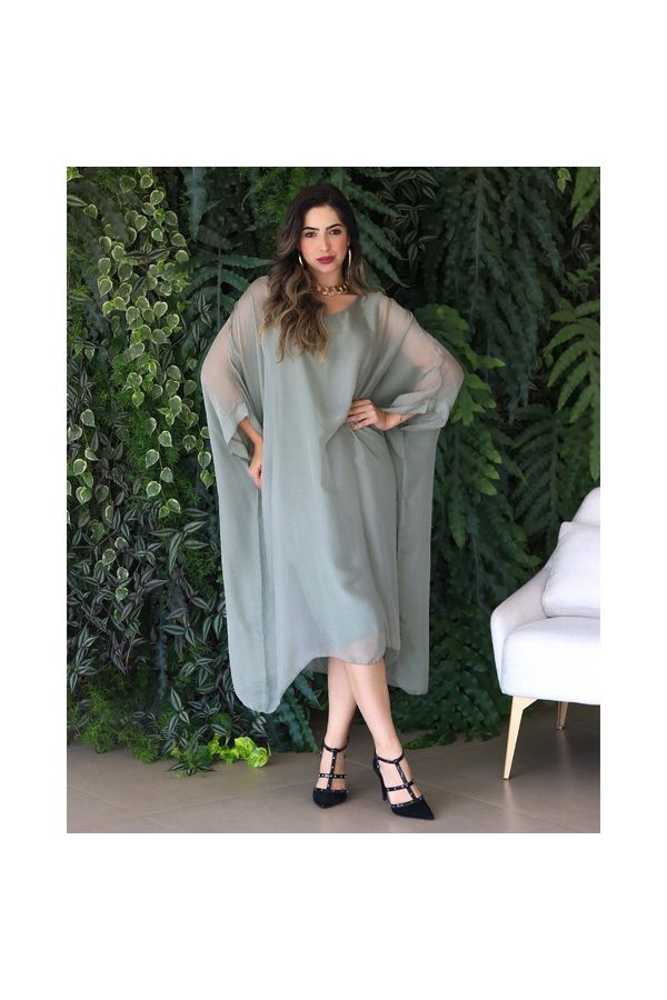 KAFTAN PATRICÍA SEDA MILITAR - Loja Linho Italiano