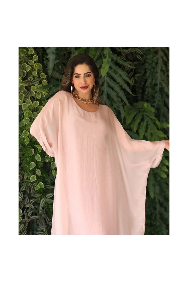 KAFTAN PATRICÍA SEDA ROSE - Loja Linho Italiano