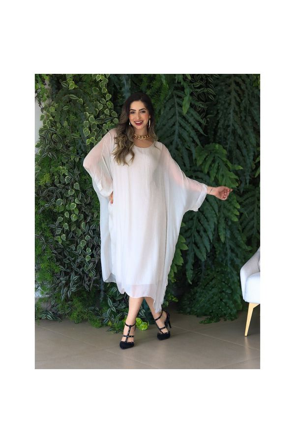 KAFTAN PATRICÍA SEDA BEGE - Loja Linho Italiano