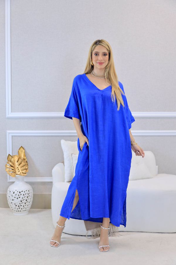 TÚNICA KAREN AZUL ROYAL - Loja Linho Italiano
