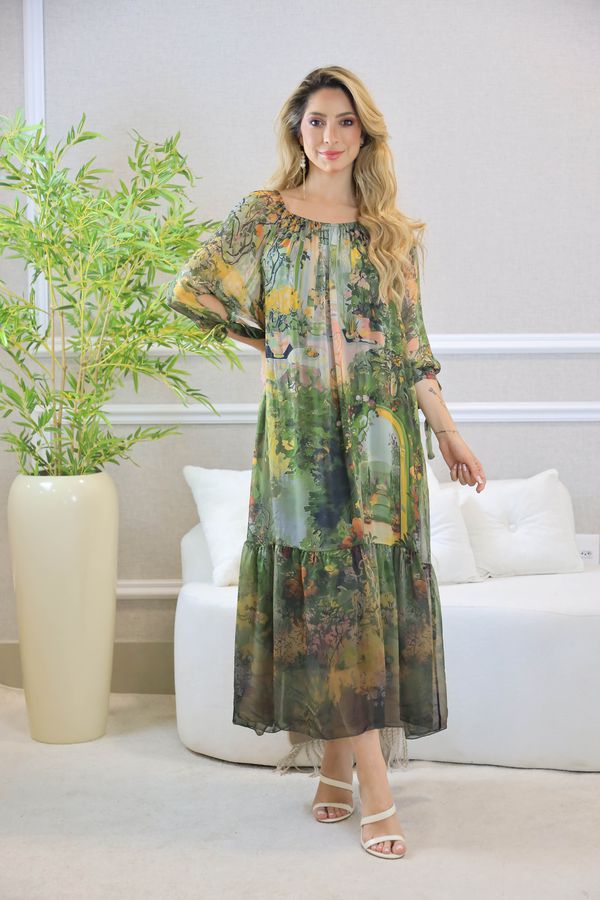 VESTIDO CATARINA MILITAR - Loja Linho Italiano