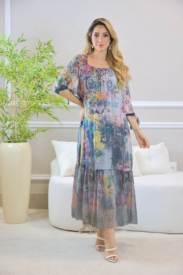 VESTIDO CATARINA CINZA - Loja Linho Italiano