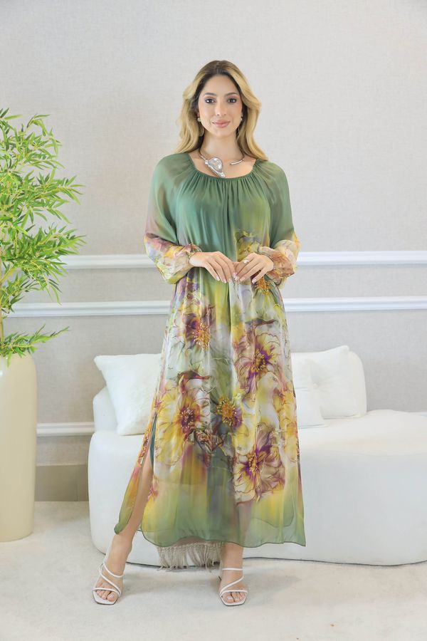 VESTIDO ELOÁ SEDA PISTACHE - Loja Linho Italiano