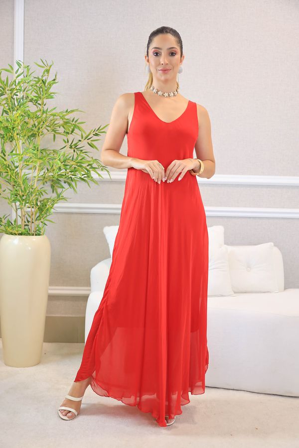 VESTIDO ROSANGELA VERMELHO - Loja Linho Italiano