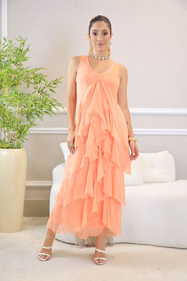 VESTIDO JULIETE SALMAO - Loja Linho Italiano