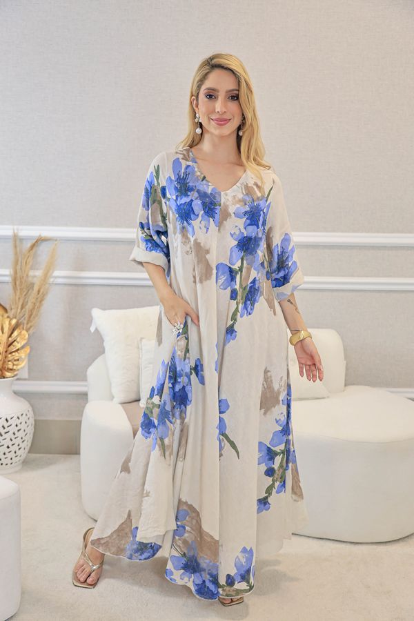 VESTIDO LÍCIA BEGE - Loja Linho Italiano