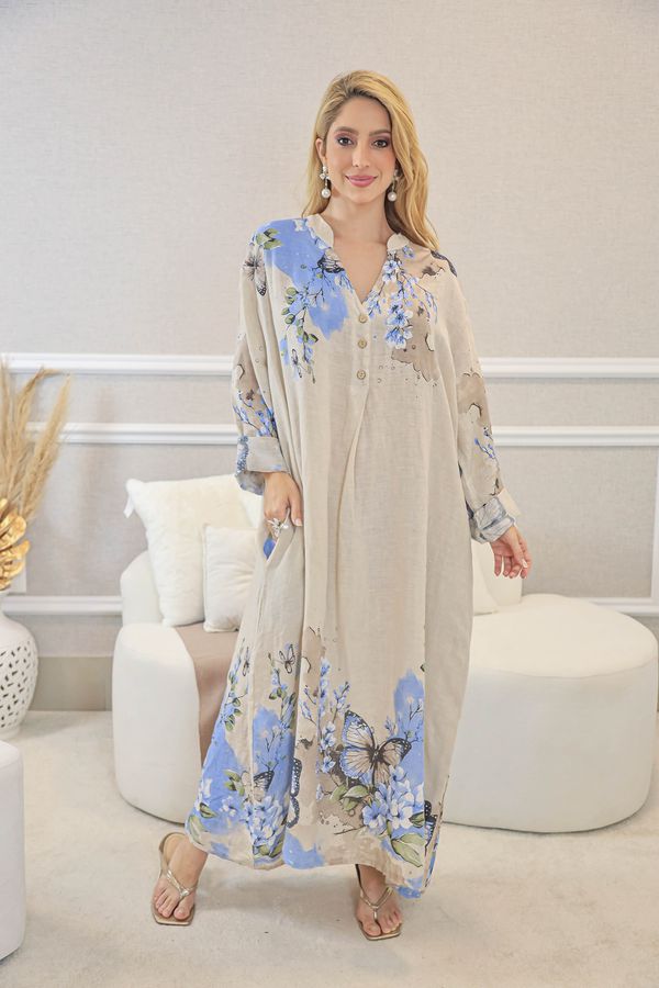 VESTIDO MICHELE BEGE - Loja Linho Italiano