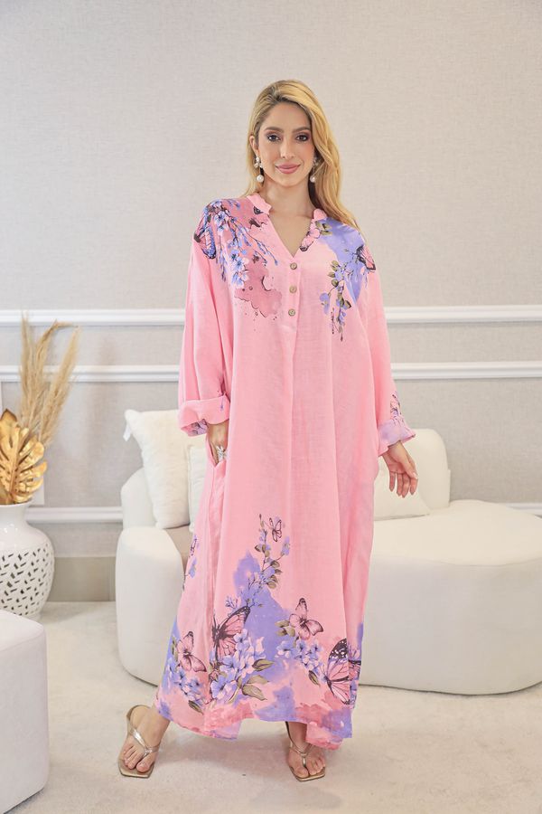 VESTIDO MICHELE ROSA CHICLETE - Loja Linho Italiano