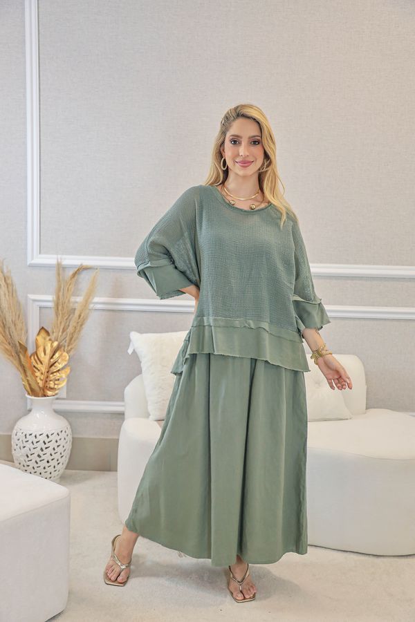 VESTIDO TÁILA MILITAR - Loja Linho Italiano