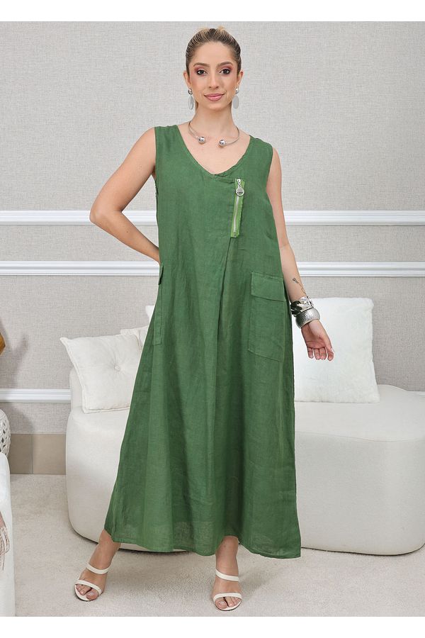 VESTIDO JOSETTE VERDE GUCCI - Loja Linho Italiano