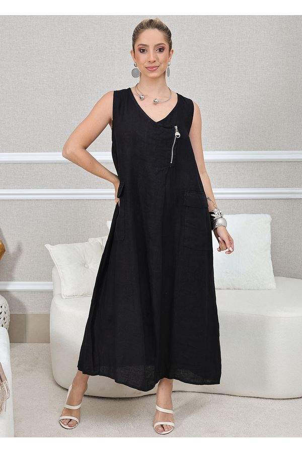 VESTIDO JOSETTE PRETO - Loja Linho Italiano