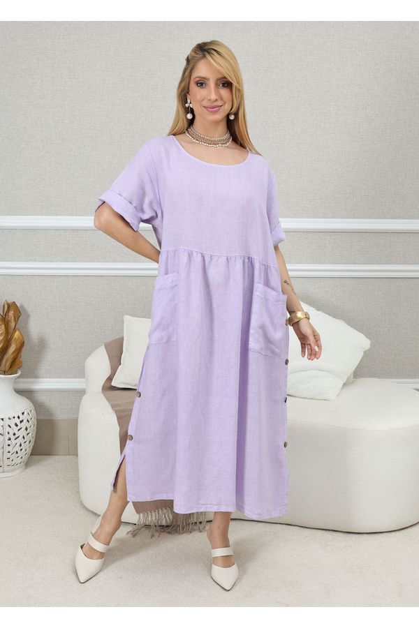 VESTIDO CARMEN LAVANDA - Loja Linho Italiano