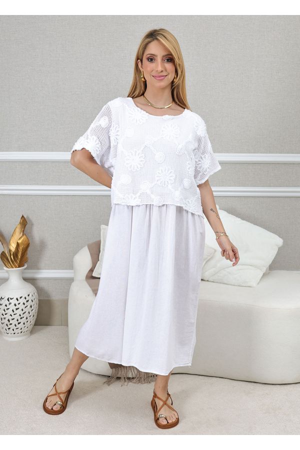 VESTIDO KEMILY BRANCO - Loja Linho Italiano