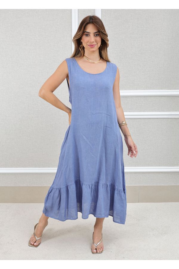 VESTIDO MALU JEANS - Loja Linho Italiano