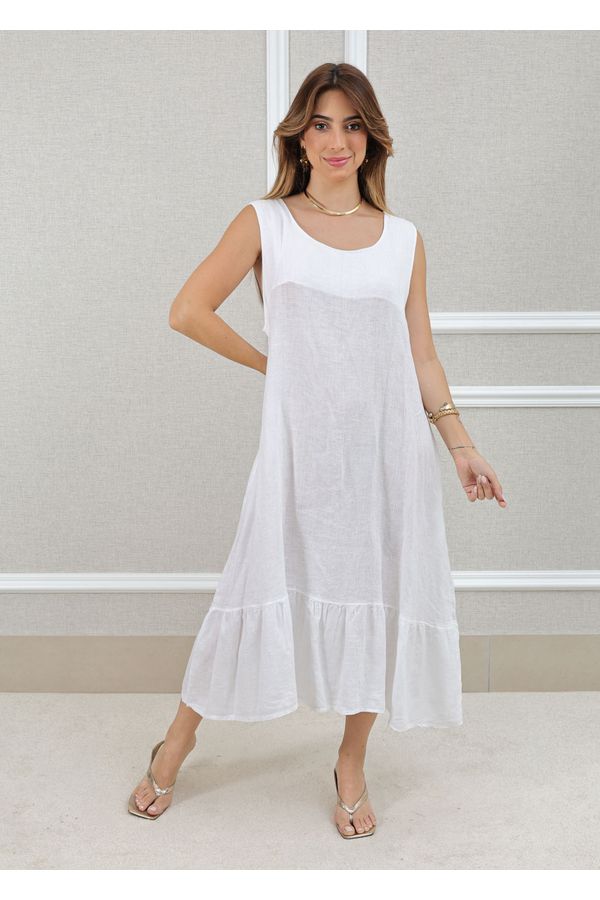 VESTIDO MALU BRANCO - Loja Linho Italiano