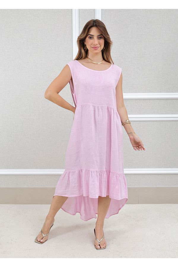 VESTIDO JOICE ROSA BEBÊ - Loja Linho Italiano