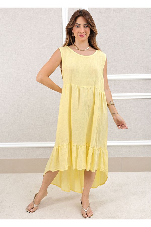 VESTIDO JOICE MANTEIGA - Loja Linho Italiano
