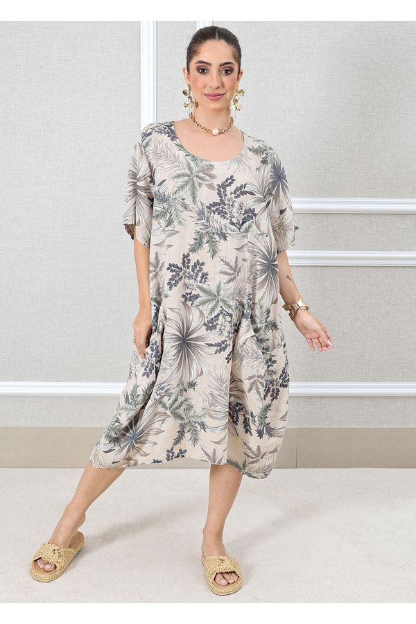 VESTIDO VERÔNICA BEGE - Loja Linho Italiano