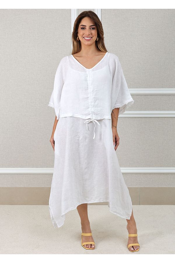 VESTIDO LÚCIA BRANCO - Loja Linho Italiano