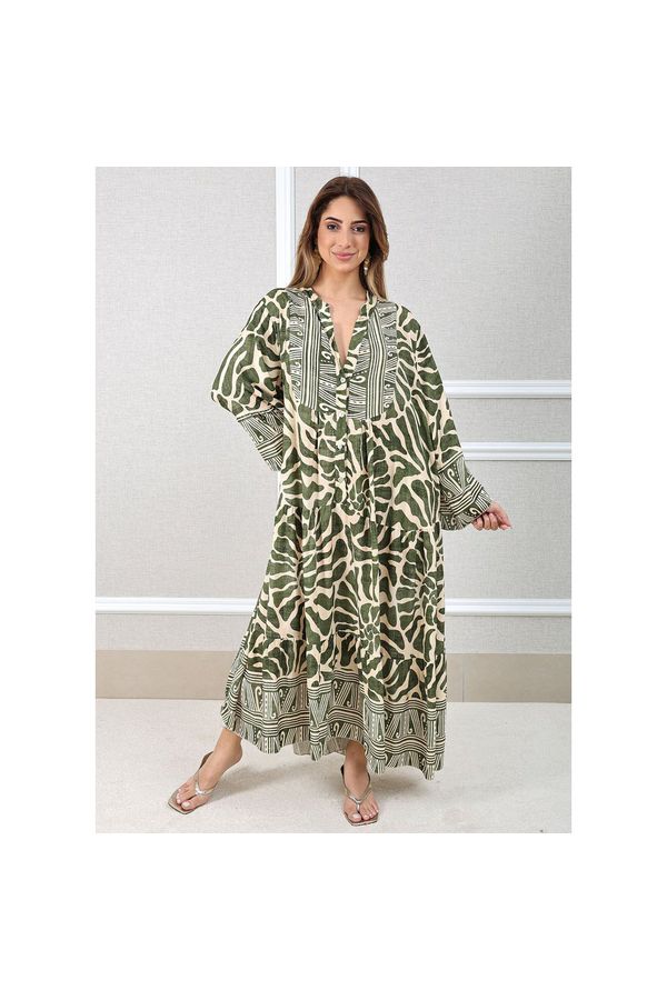 VESTIDO MOANA MILITAR - Loja Linho Italiano