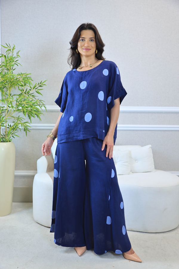 CONJUNTO IRACI MARINHO - Loja Linho Italiano