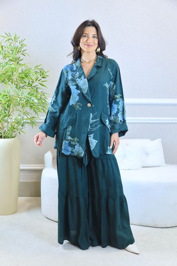 CONJUNTO ABIGAIL VERDE GUCCI - Loja Linho Italiano