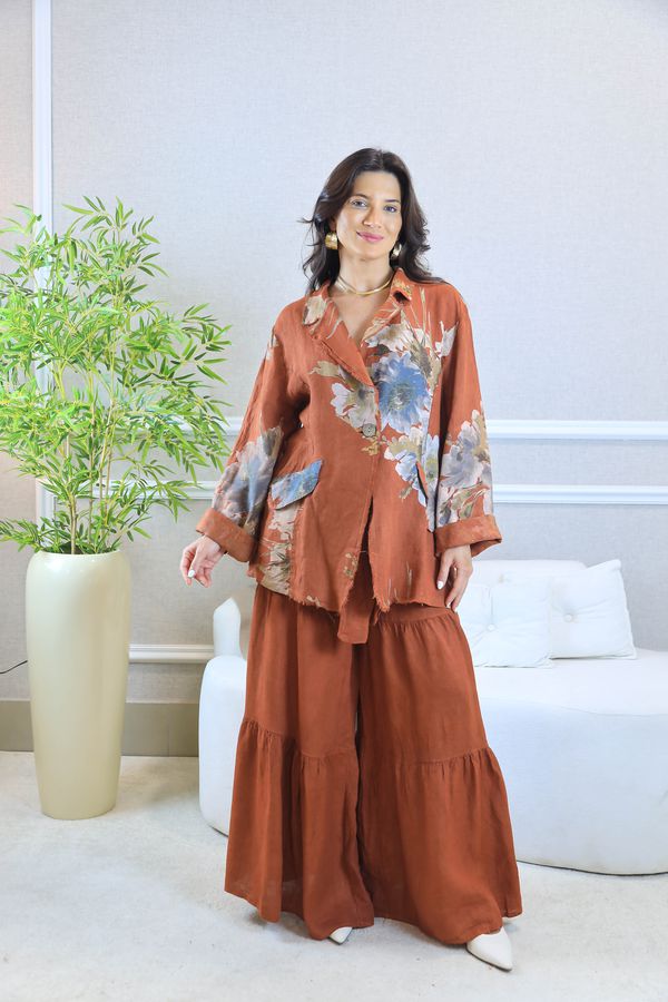  CONJUNTO ABIGAIL TERRA COTA - Loja Linho Italiano