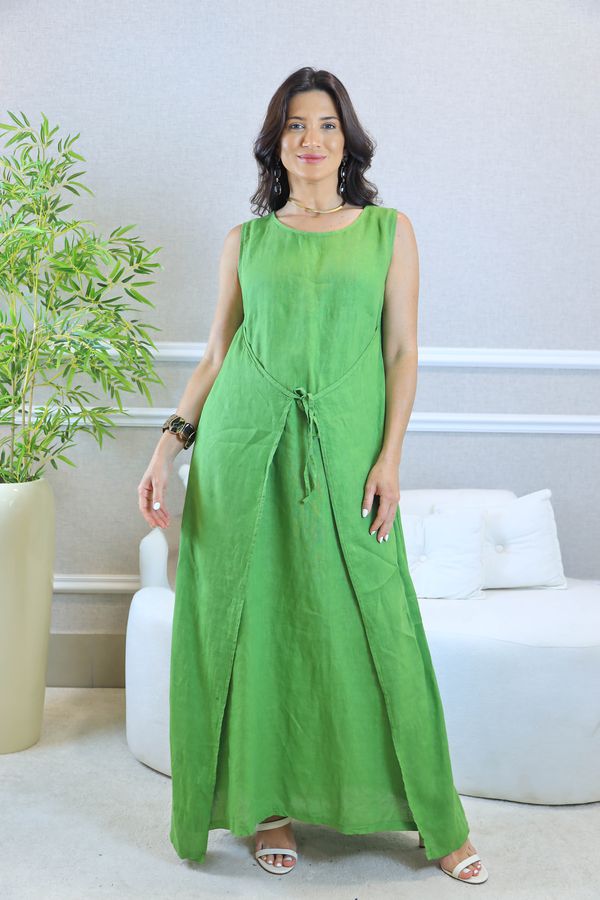 VESTIDO JEMINA PISTACHE - Loja Linho Italiano