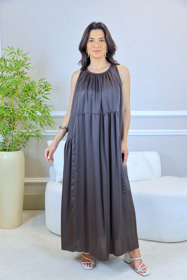 VESTIDO SIMONE MARROM - Loja Linho Italiano