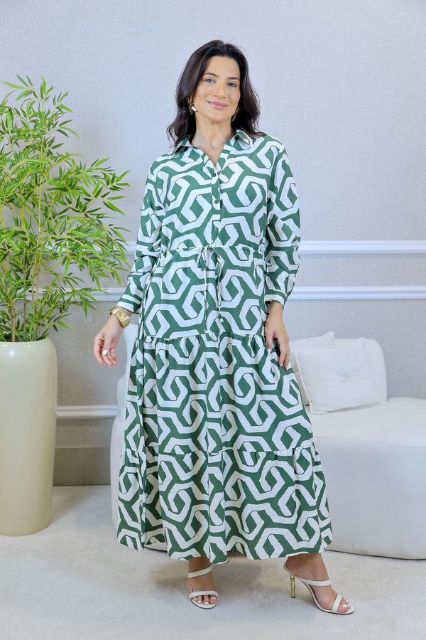 VESTIDO IOLÂNDA VERDE - Loja Linho Italiano