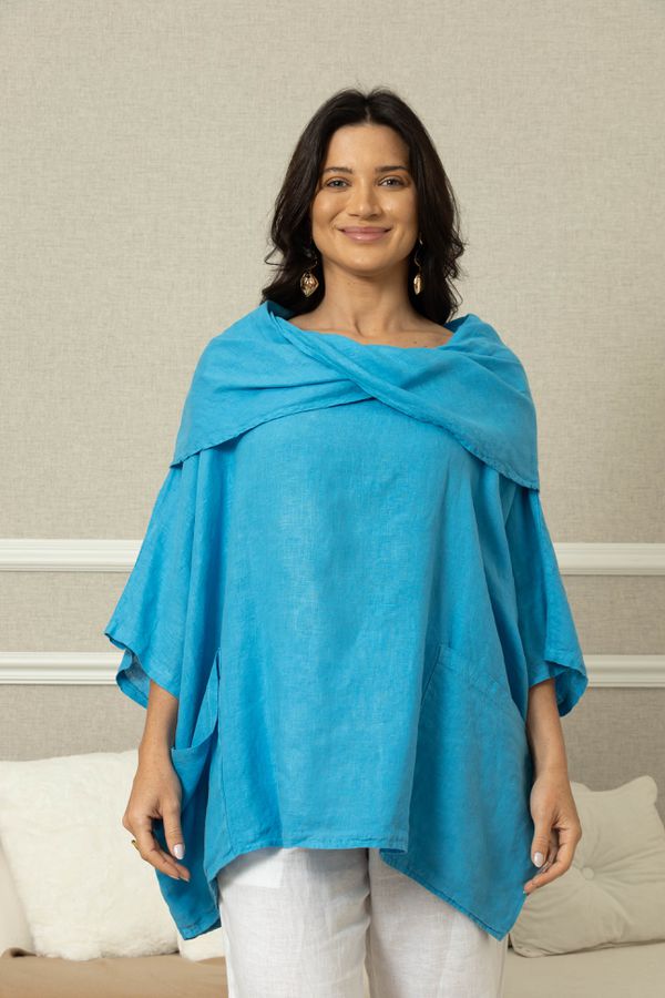 BATA BRUMA AZUL TURQUESA - Loja Linho Italiano