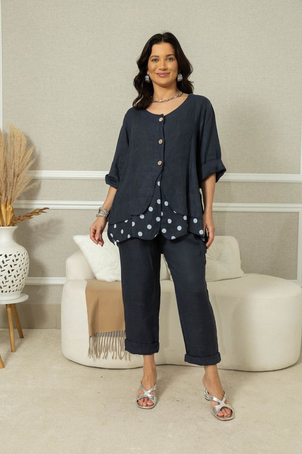 CAMISA IARA CJ MARINHO - Loja Linho Italiano