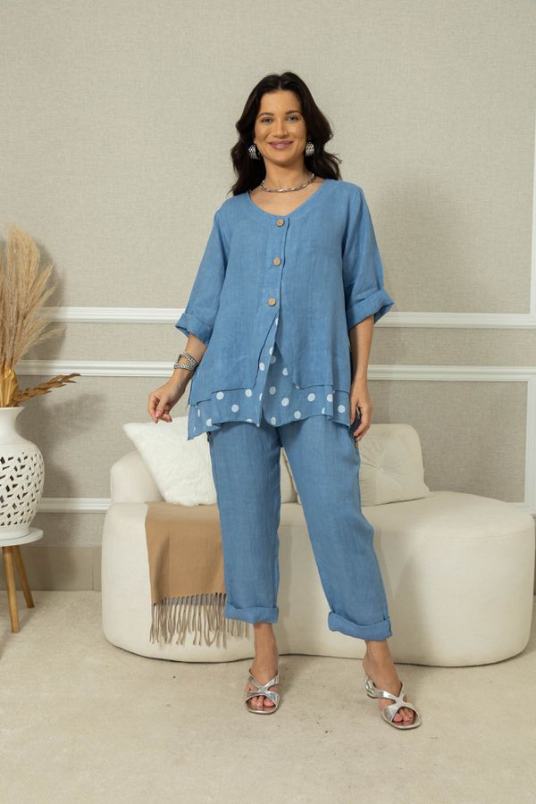 CAMISA IARA CJ JEANS - Loja Linho Italiano