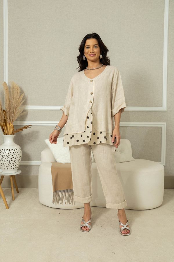 CAMISA IARA CJ BEGE - Loja Linho Italiano