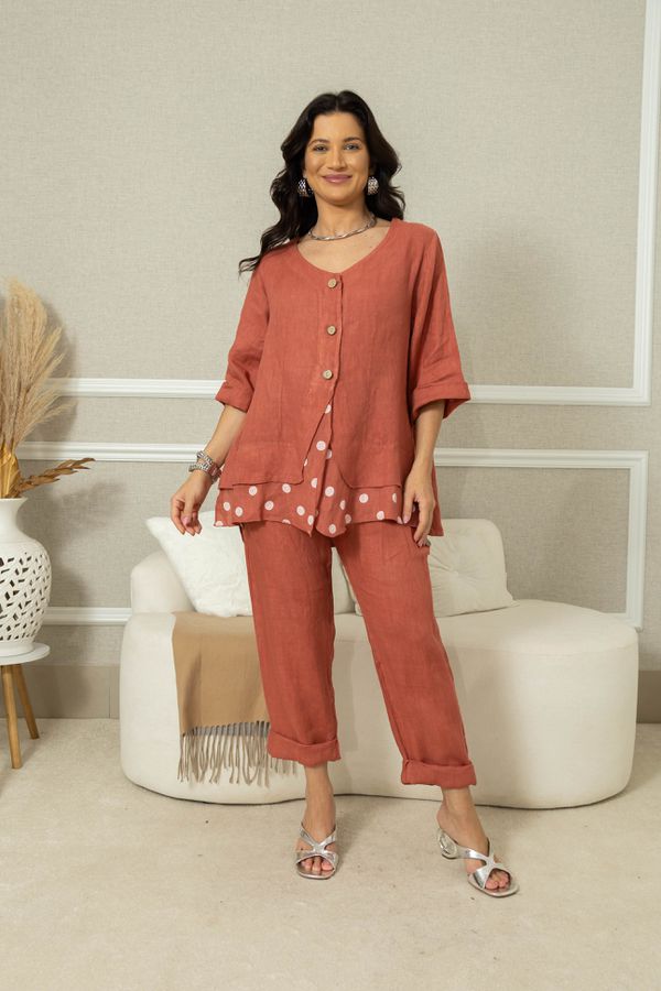 CAMISA IARA CJ GOIABA - Loja Linho Italiano