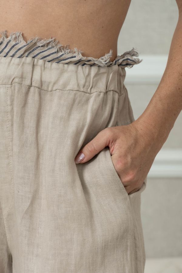 Calça Alma Linho BEGE ESCURO - Loja Linho Italiano